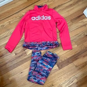 Adidas girls multi color track suit